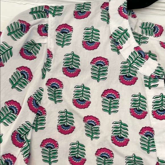 J. Crew Block Print Poplin Top - Picture 4 of 6